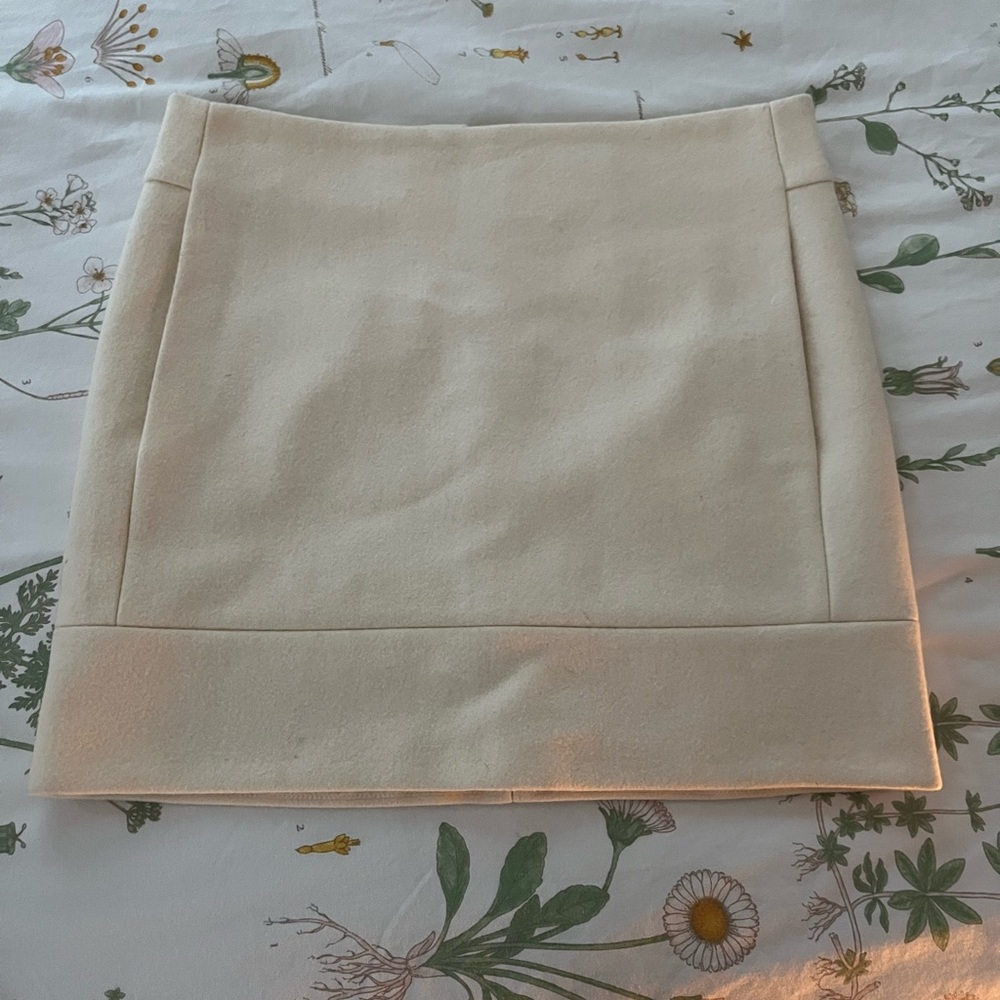 J. Crew Wool Blend Cream Skirt